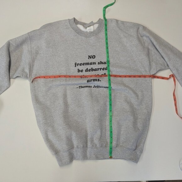 Vintage Hanes Gray Sweatshirt Large with Thomas Jefferson/Virginia Constitution - Picture 7 of 10